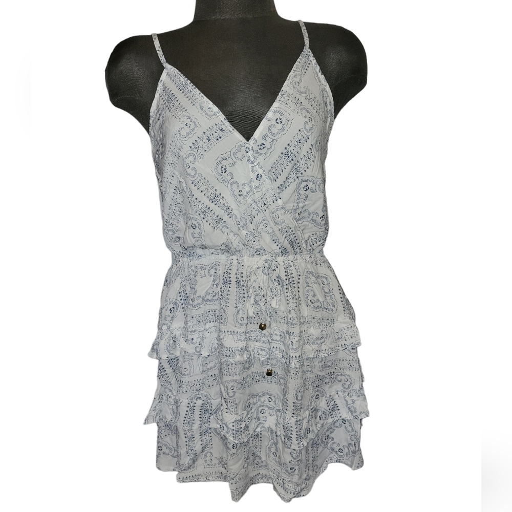 NWT Ocean Drive Tiered Rayon Ruffle Mini Dress Sundress sz M